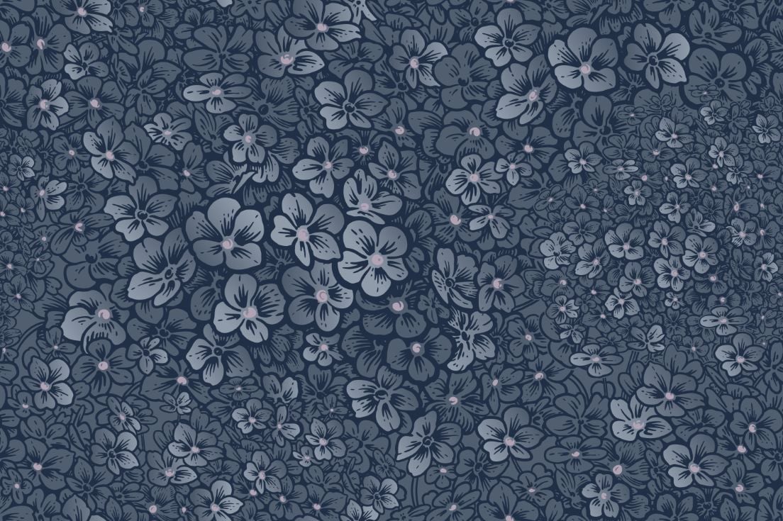 Navy Blue Garden Flower wallpaper Murals