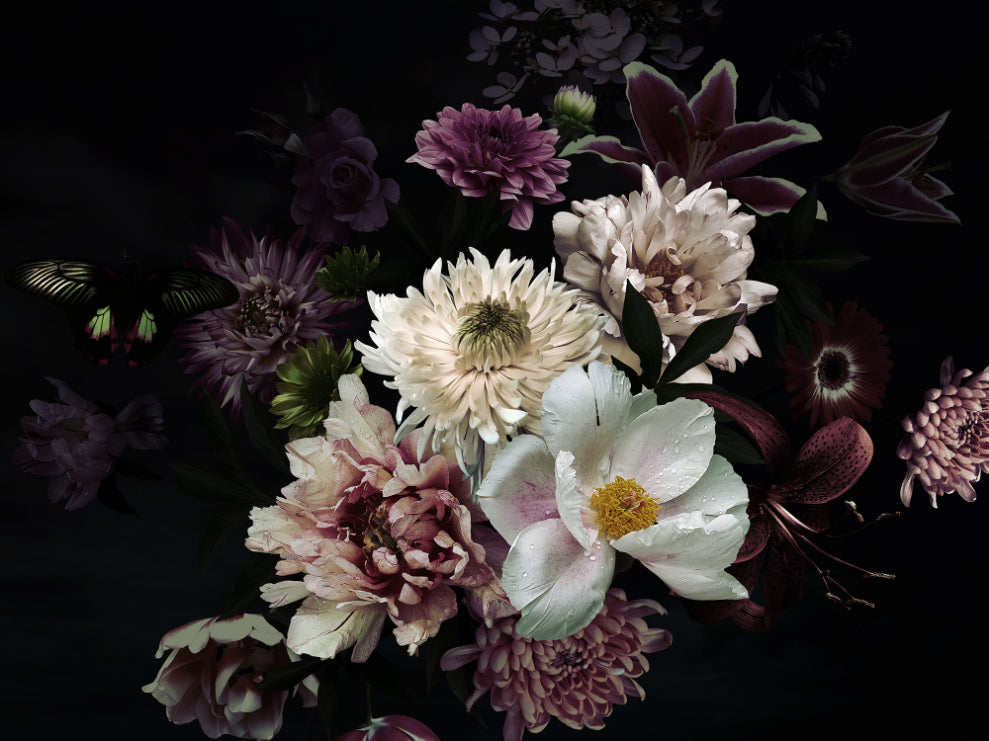 Dark Garden Floral Removable Wallpaper