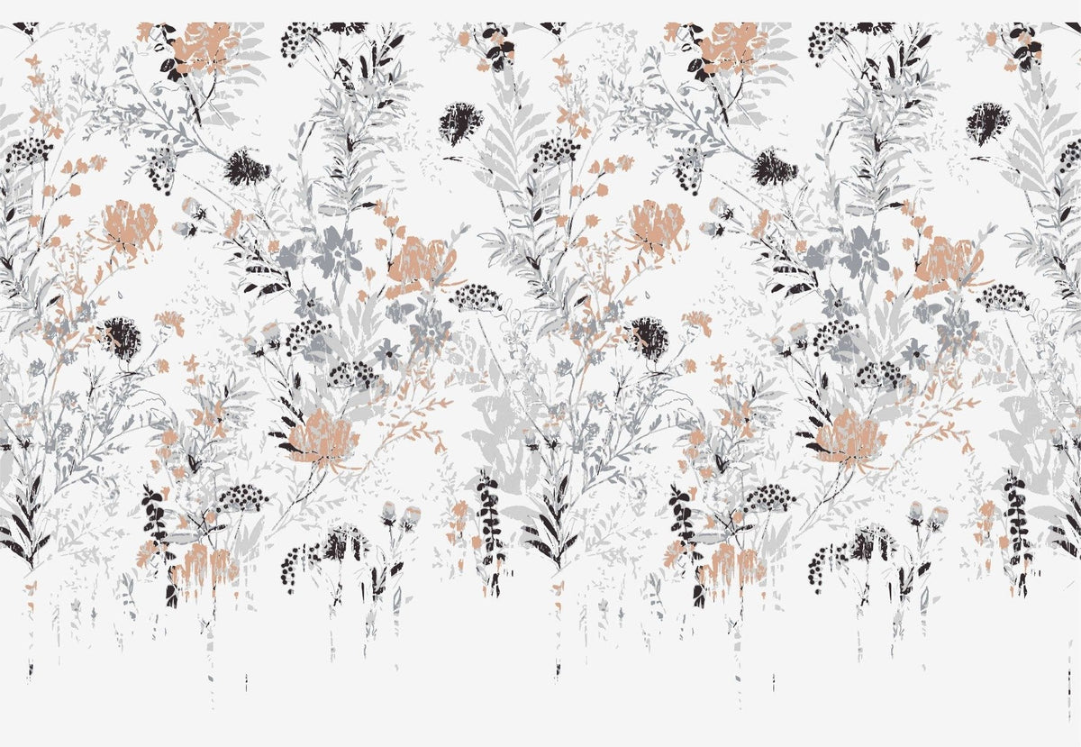 Modern Retro Pastel Flower Pattern Wallpaper