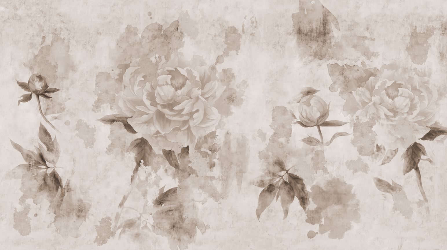Sepia Color Peonies Flower Wallpaper