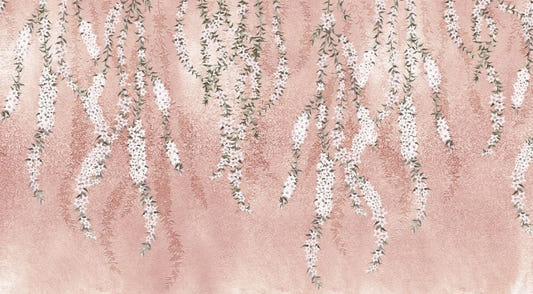 Modern Style Pink Color Hanging Flower Mural