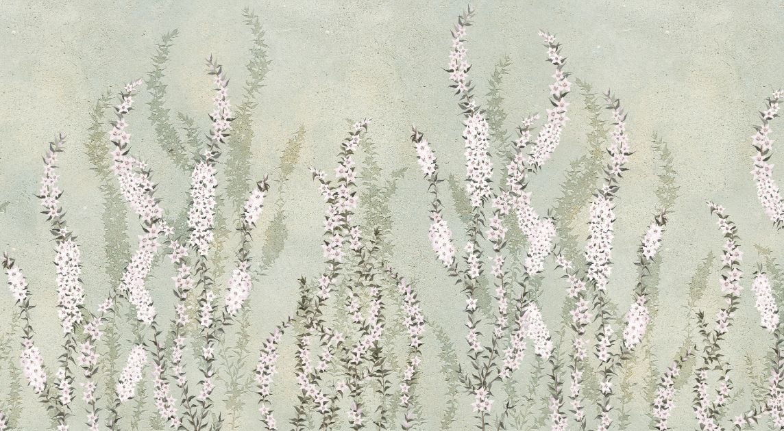 Flower Wall Pattern Design Green Color Wallpaper