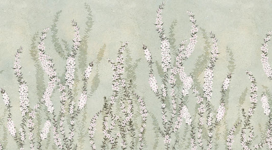 Flower Wall Pattern Design Green Color Wallpaper