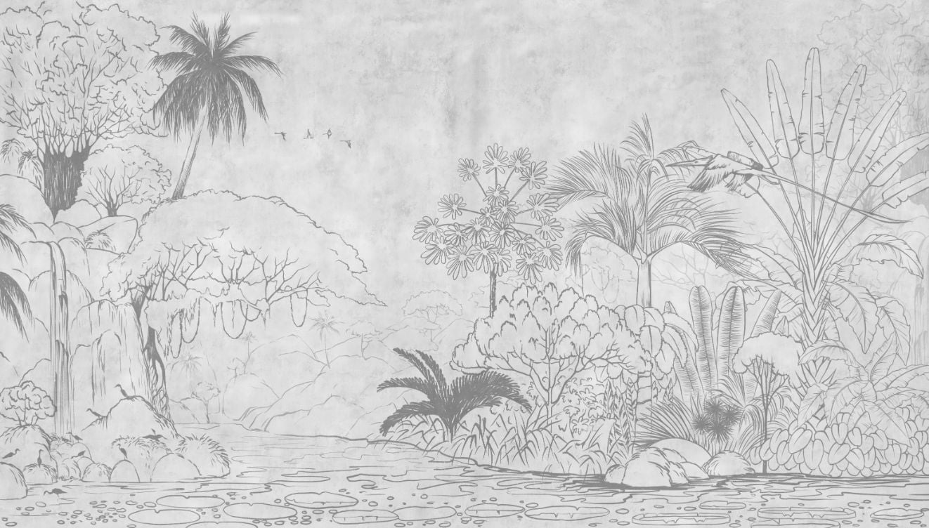 Grey Color Tropical Plants Nature Landscape Wallpaper in your room — zoomed