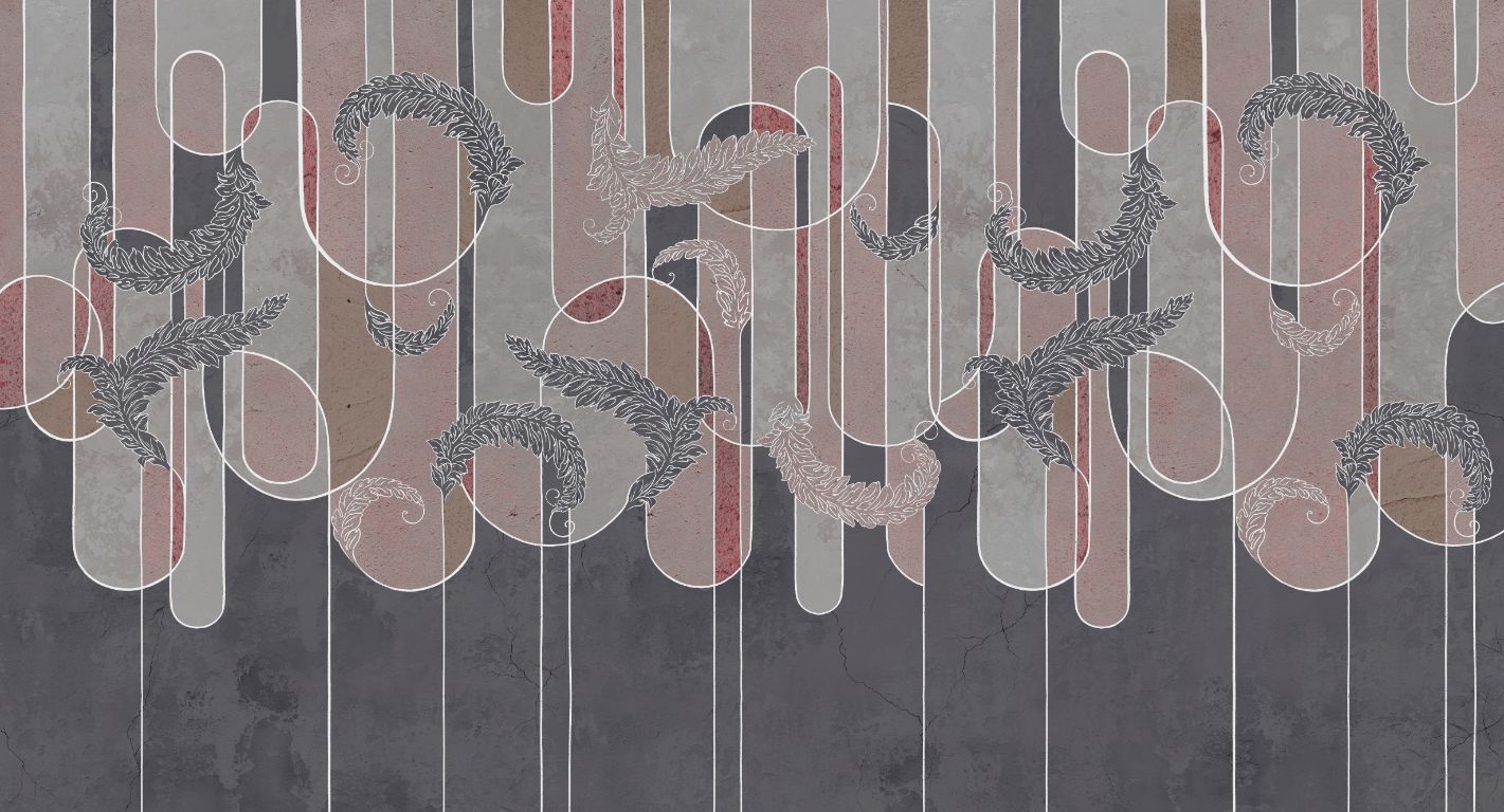 Geometric Baroque Concrete Grunge Art Deco Wallpaper