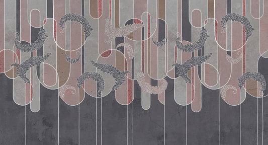 Geometric Baroque Concrete Grunge Art Deco Wallpaper