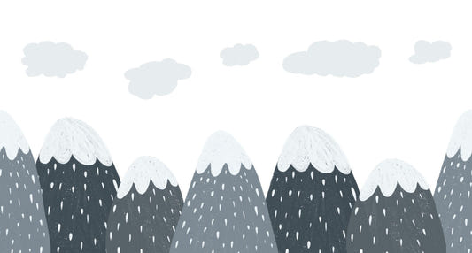 Scandinavian Style Mountain Pattern Kids Room Wallpaper