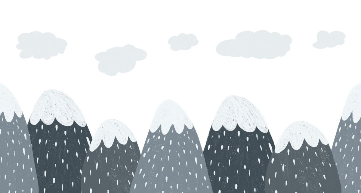 Scandinavian Style Mountain Pattern Kids Room Wallpaper