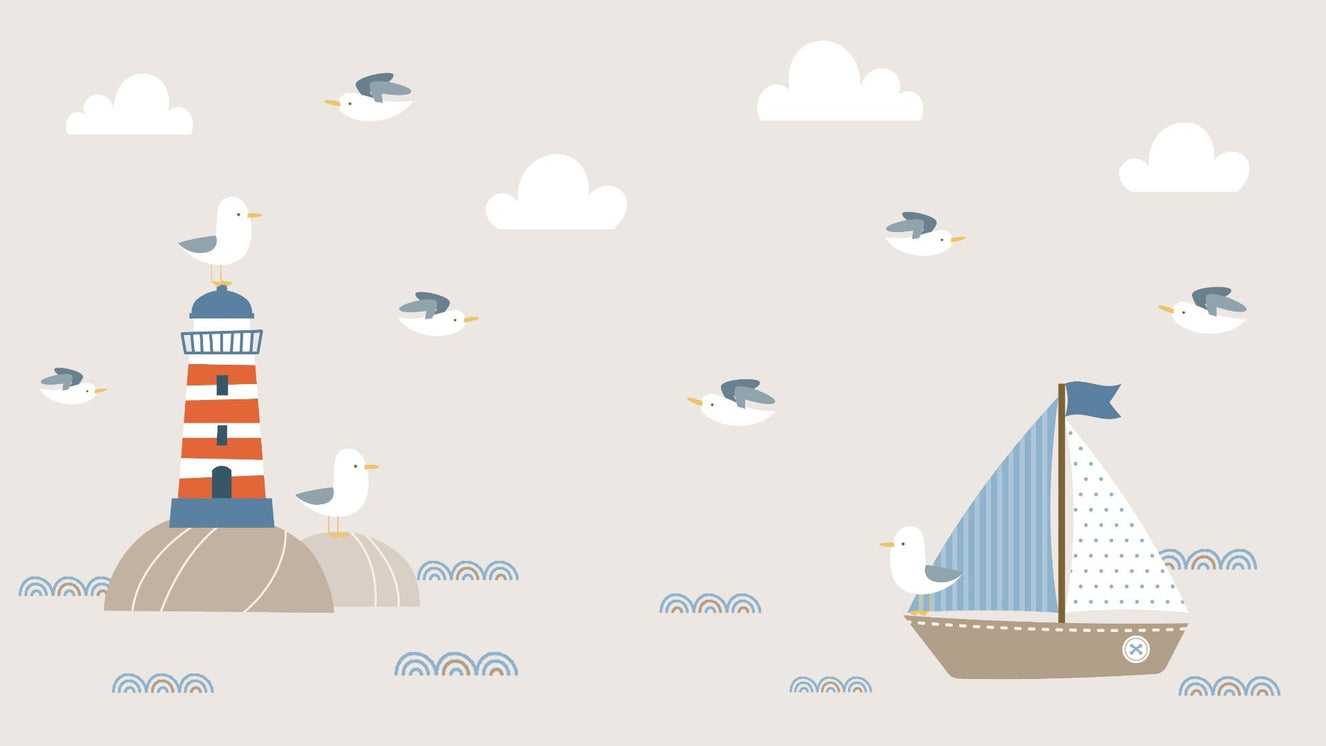 Lighthouse Sailboat Summer Wallpaper Murals
