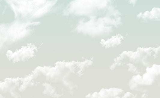 Sky & Cloud Design White Color Kids Room Wallpaper