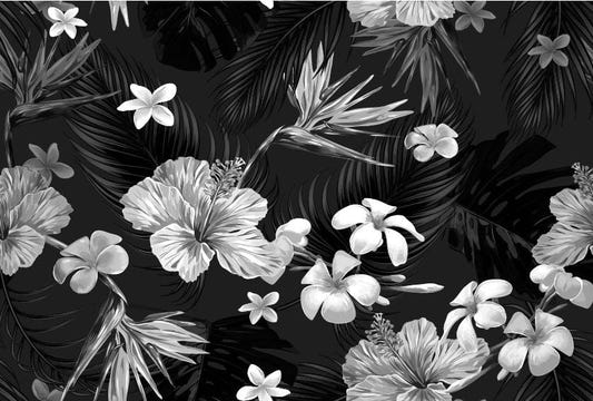 Floral Pattern Tropical Palm Leaves Wallpaper