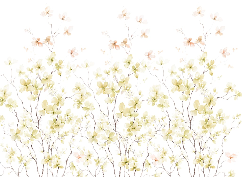 Watercolor Yellow Flowers Wallpaper Murals