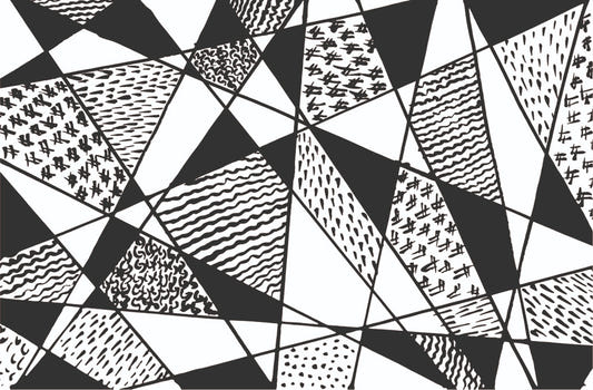 Black and white stroke line Wallpaper Mural