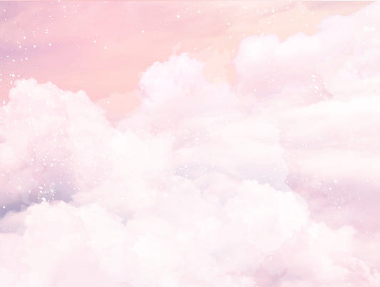Abstract Pink Color Sky Girls Room Wallpaper