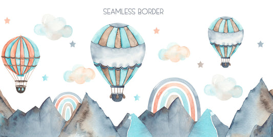 Watercolor Hot Air balloons Wallpaper