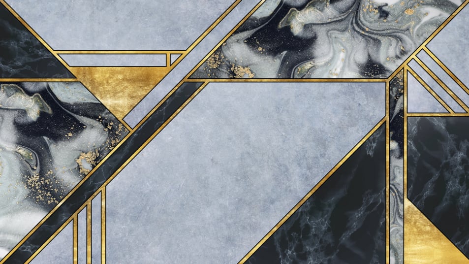 Abstract Gold Geometric Marble Wallpaper Mural