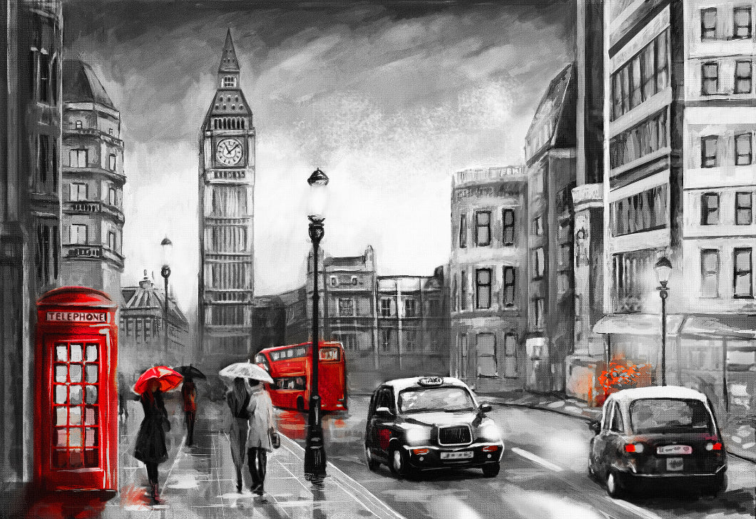Oil Painting City Wallpaper Murals
