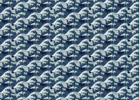 Japanese Wave Repeat Pattern wallpaper