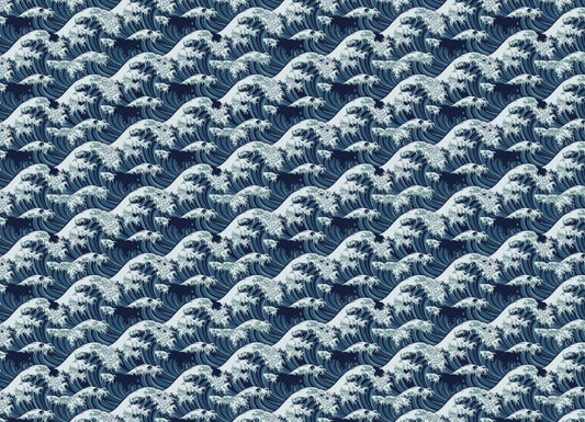 Japanese Wave Repeat Pattern wallpaper