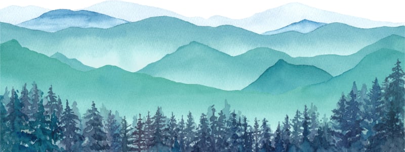 Watercolor Hills Wall Murals