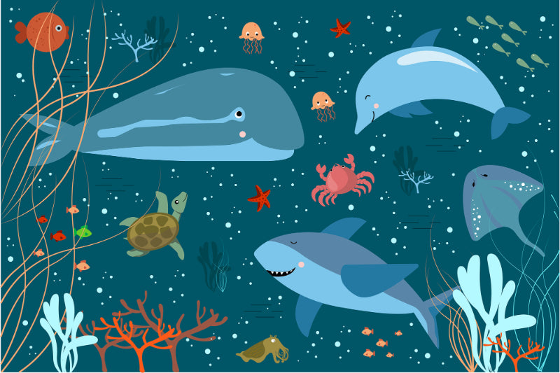 Underwater Fantasy Fest Kids Room Wallpaper in your room — zoomed