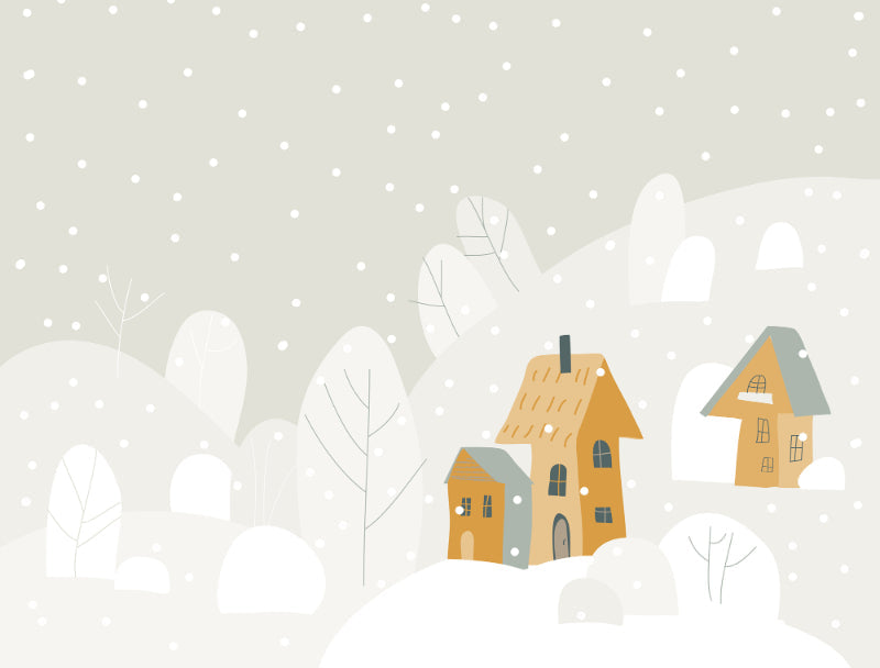 Cartoon Alpine Getaway Kids Room Wallpaper