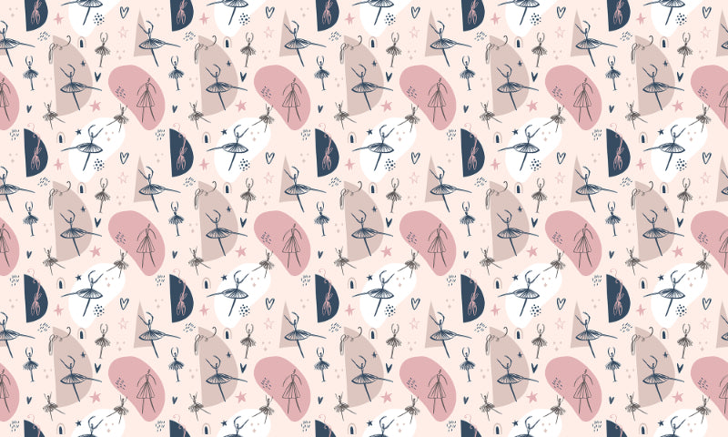Joyful Vibes Childish Dancing Girls Room Wallpaper