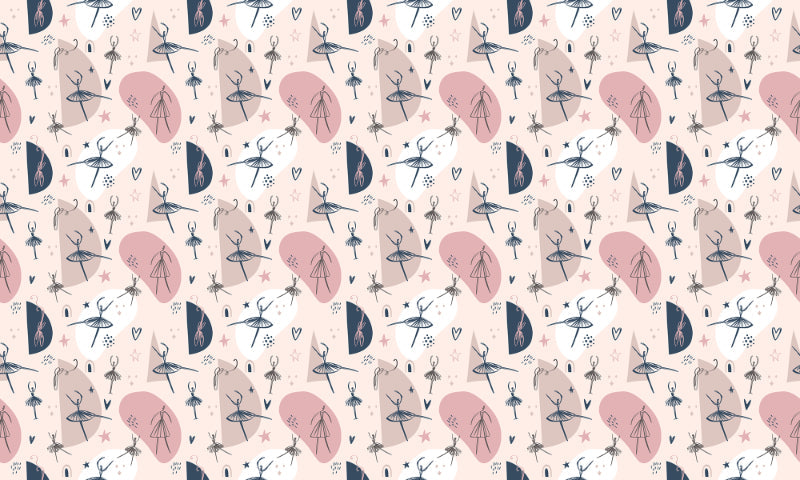 Joyful Vibes Childish Dancing Girls Room Wallpaper
