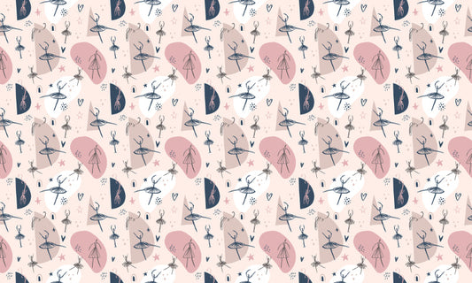 Joyful Vibes Childish Dancing Girls Room Wallpaper