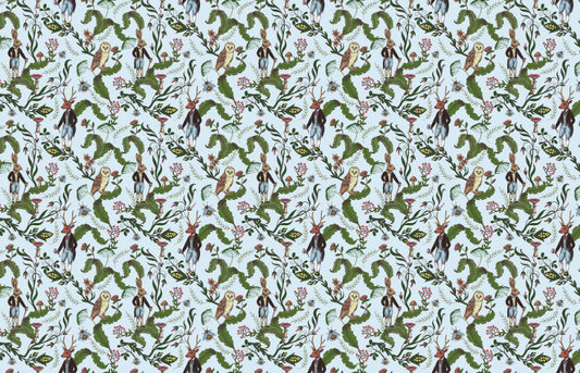 Animal Green Leaves Forest Nursery Wallpaper