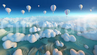 Above the Cloud Sea mural in modern minimalist interior

