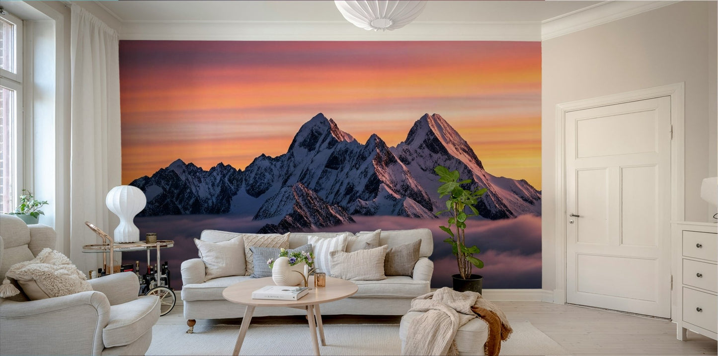 The colors are light and airy, with shades of white, light gray, and pastel blues.
