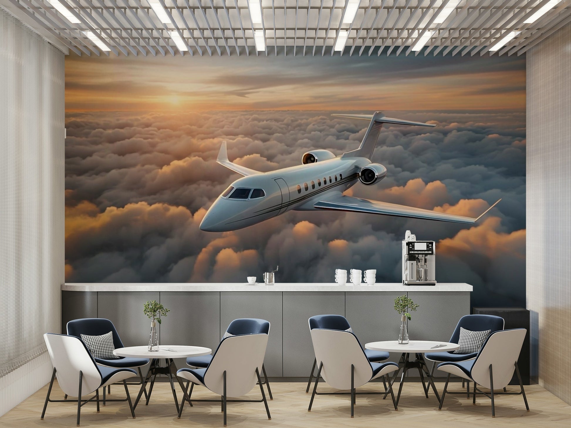 The colors are soft, muted tones of blue and silver.

