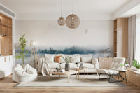 A contemplative gentle design wallpaper mural for a feature wall.