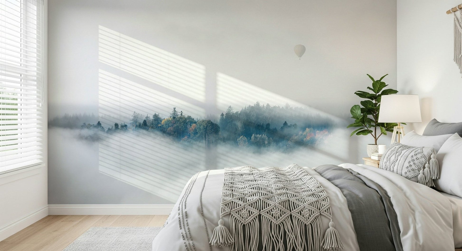 An artistic soft focus peak mural on scenic wallpaper.