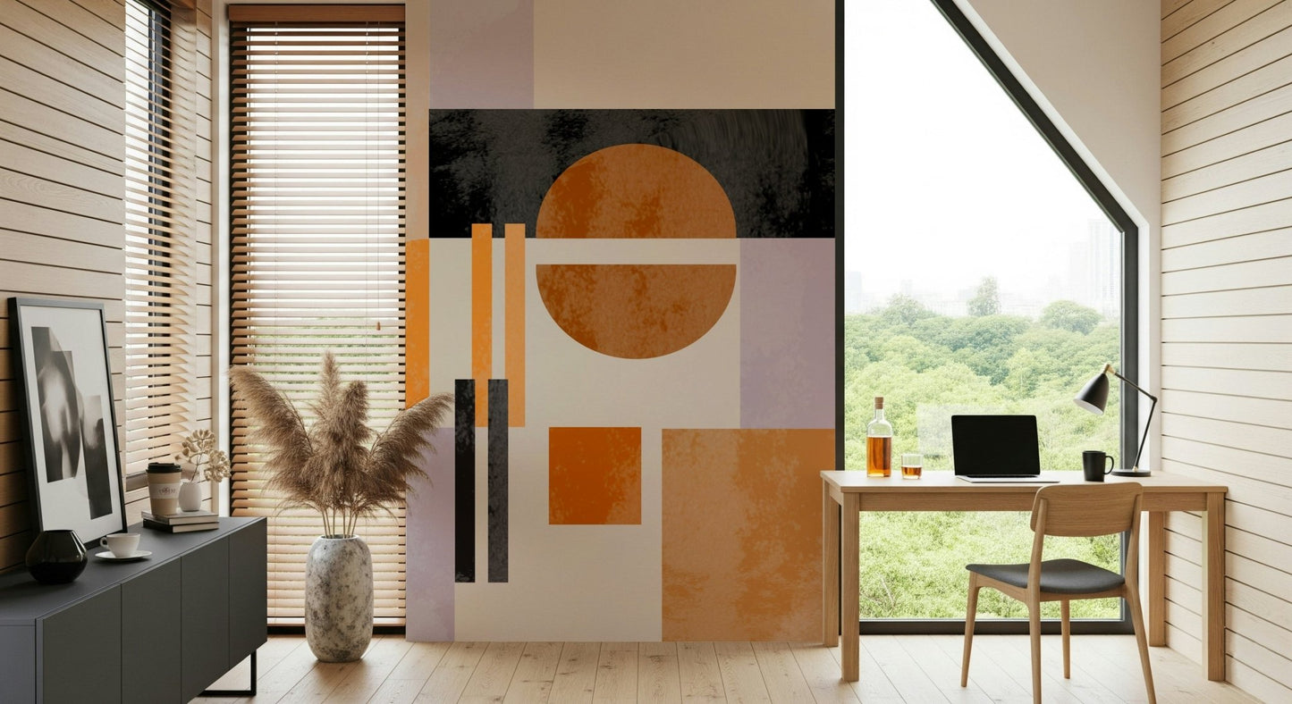 An artistic arrangement of crisp lines on the Abso Light Geometry Wall Mural.