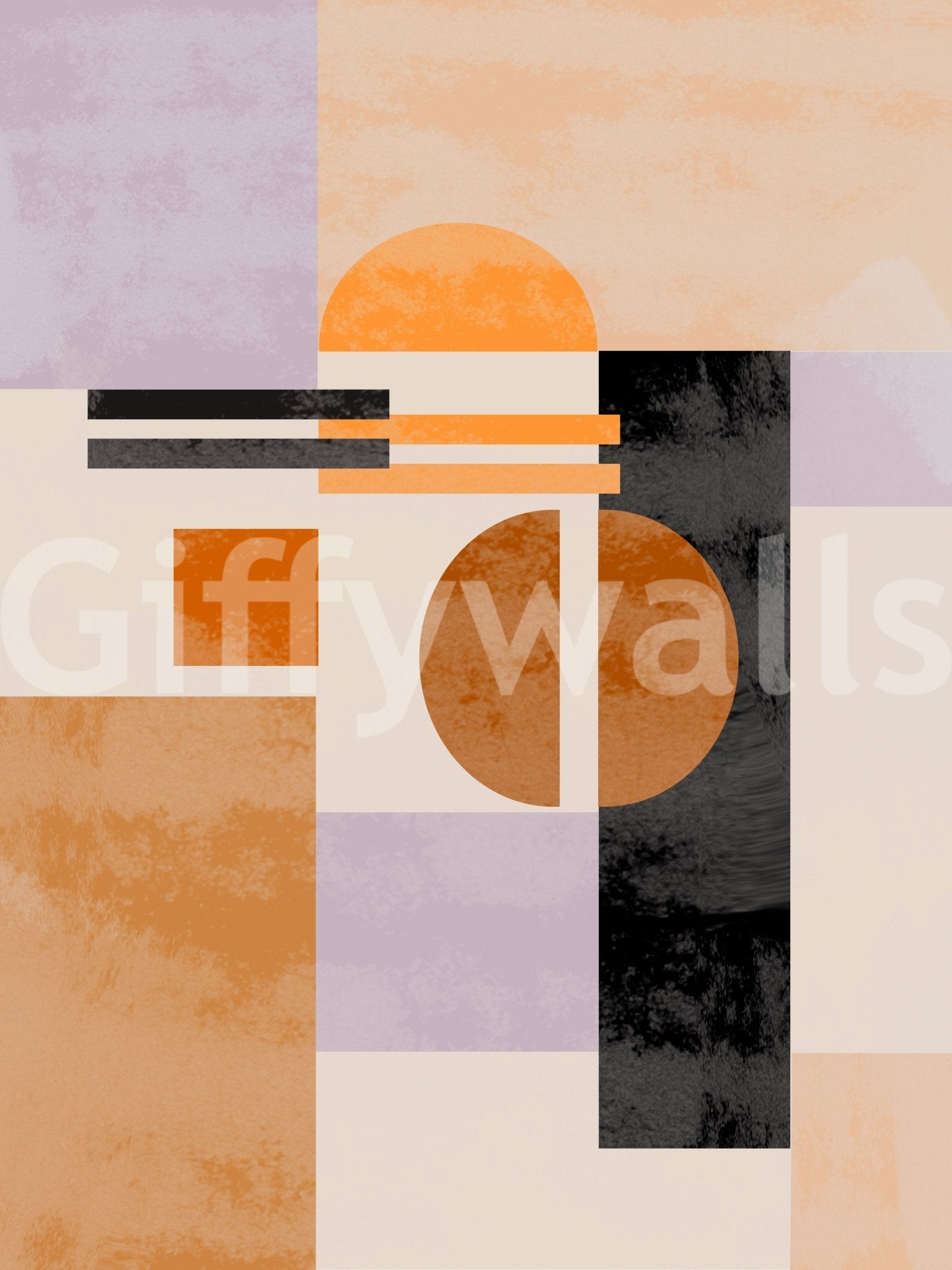 Corner of a minimalist hallway featuring the Abso Light Geometry Wall Mural.