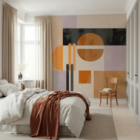 Art wallpaper mural called Abso Light Geometry provides a stylish backdrop.