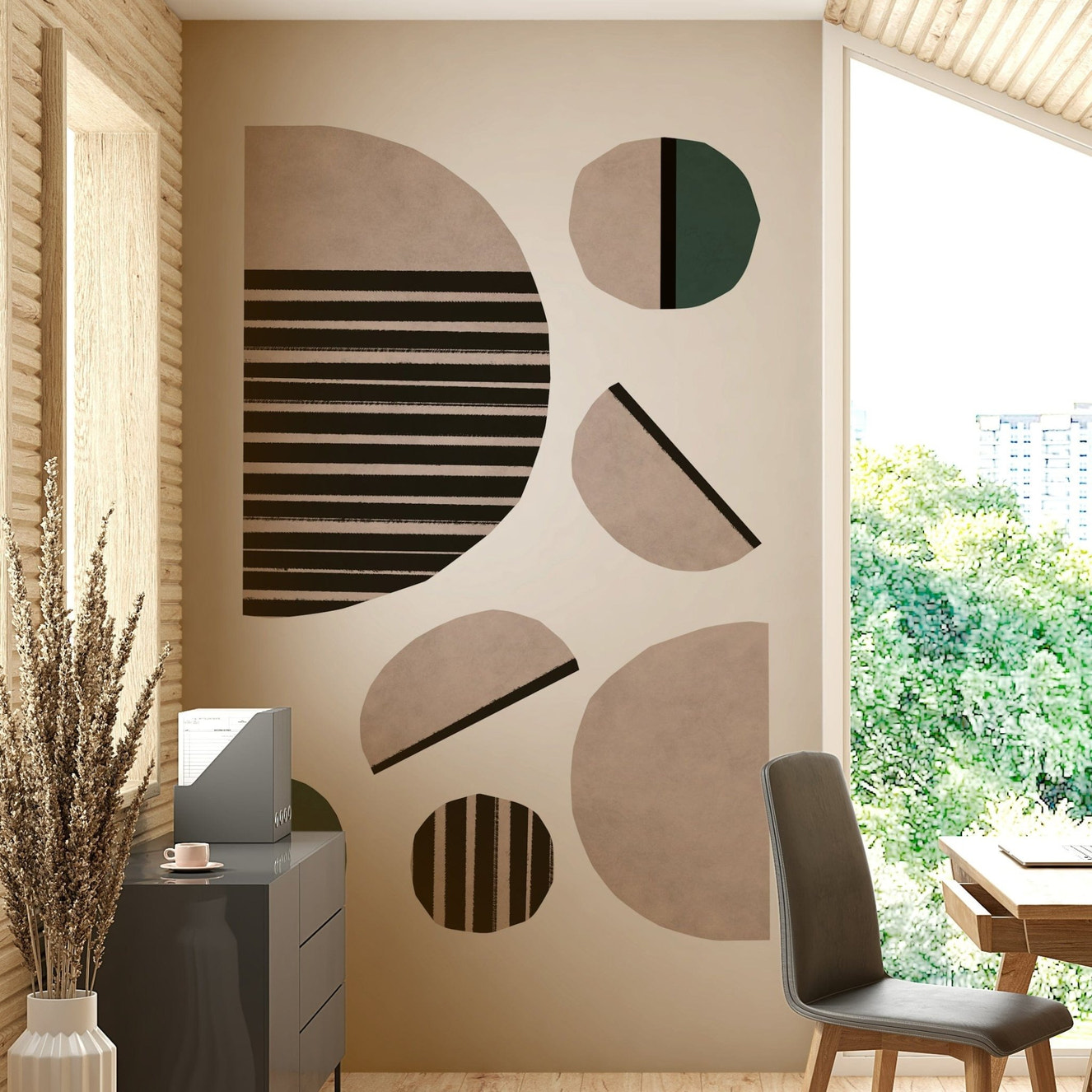 Geometric abstract shapes wall art


