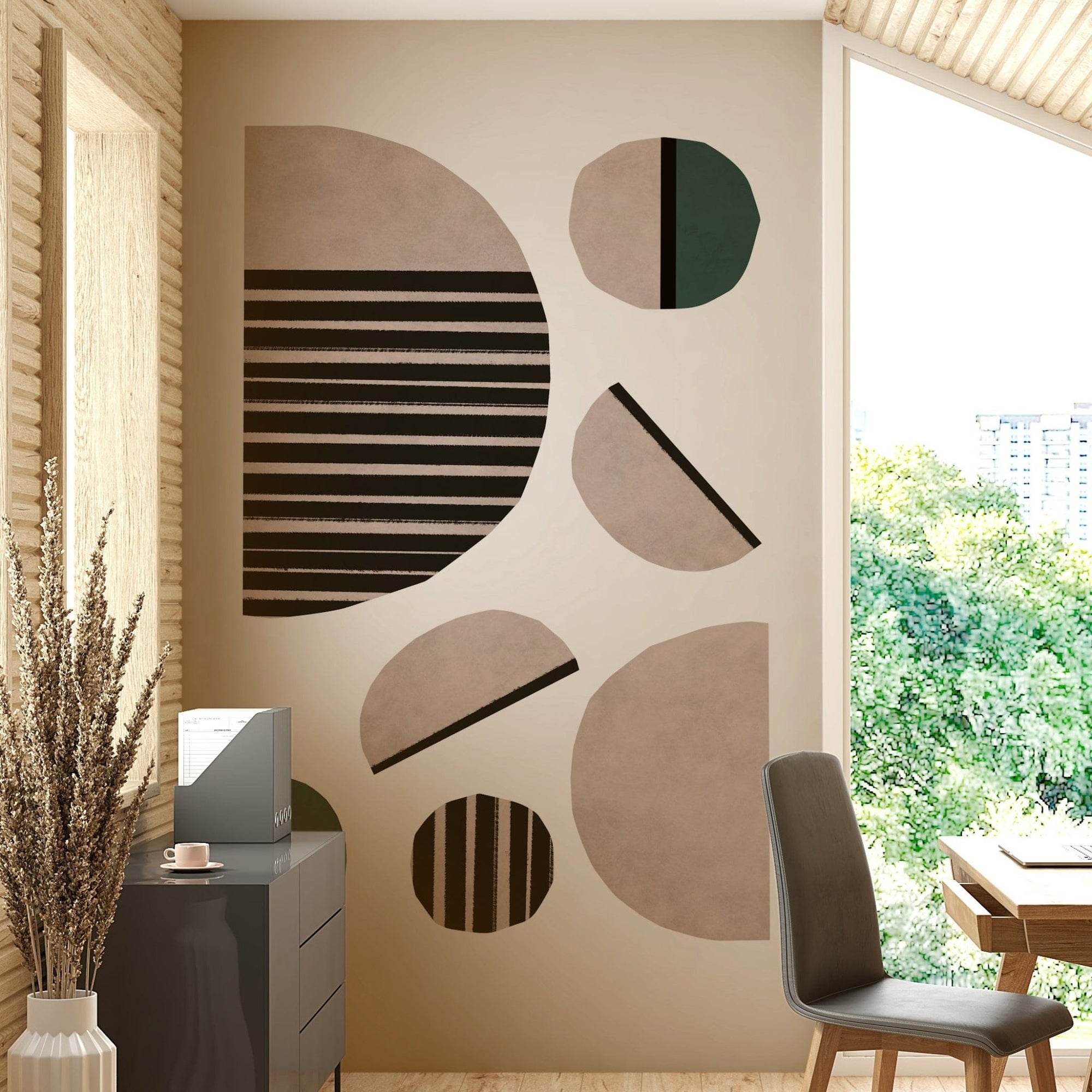 Geometric abstract shapes wall art GD286

