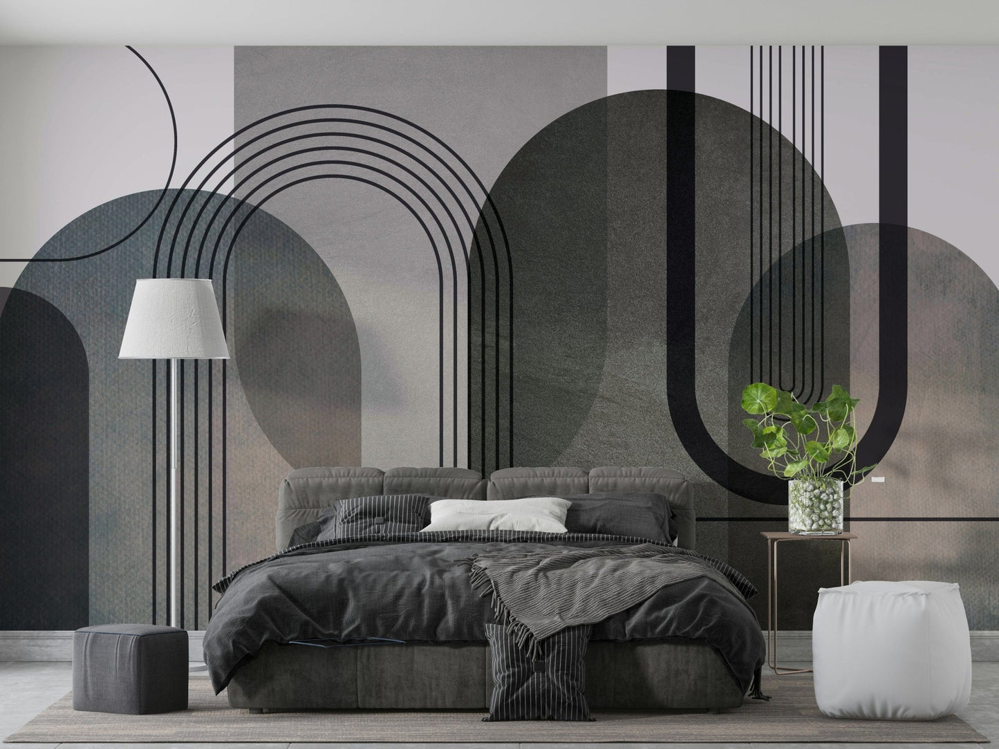 Soft tone abstract wall design

