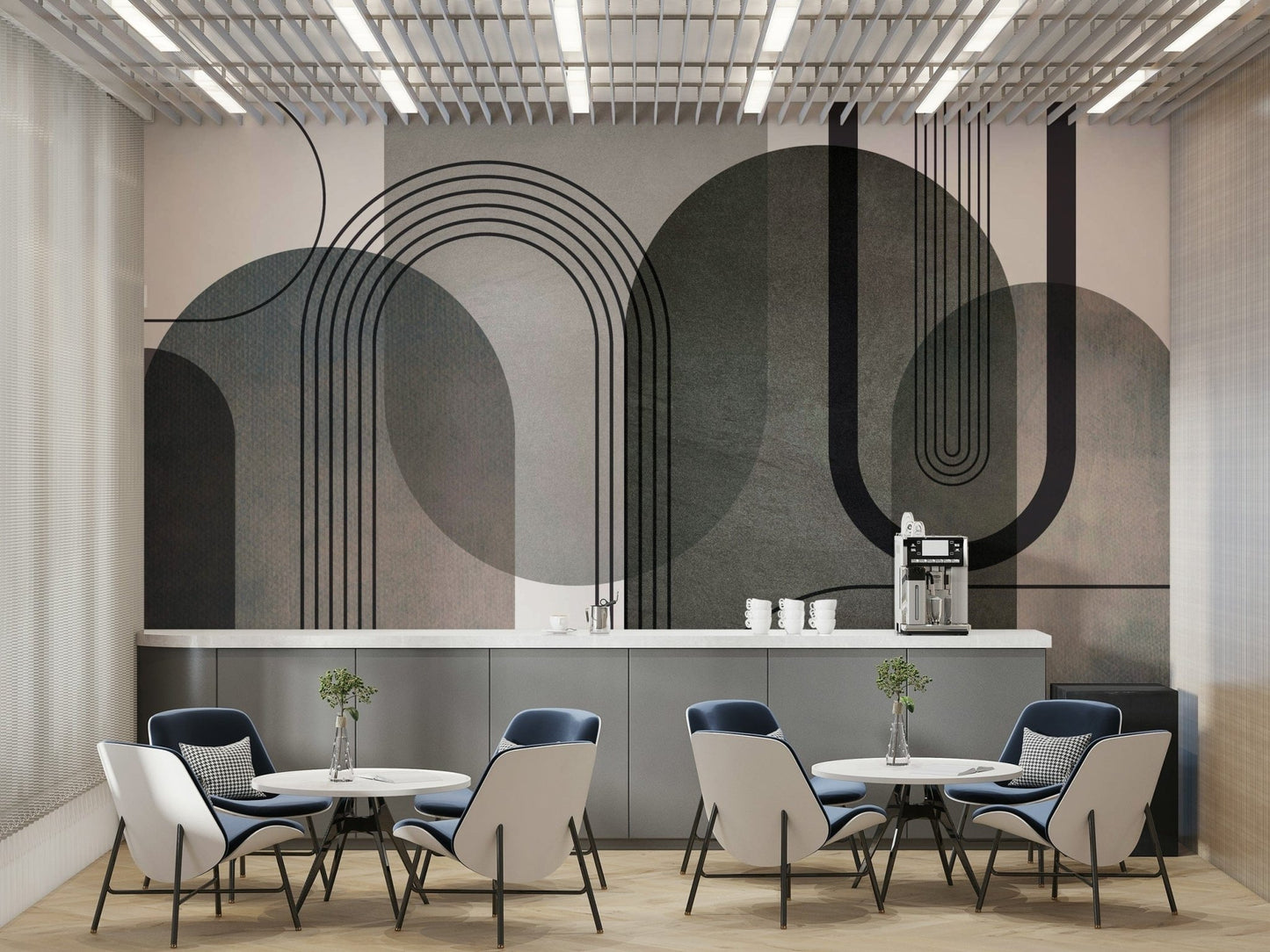 Minimalist arch design soft tones

