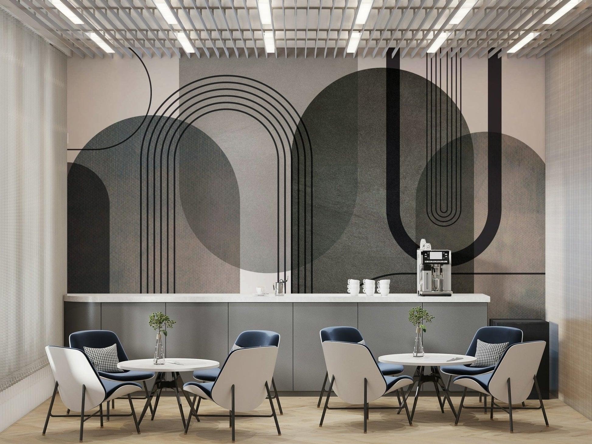 Minimalist arch design soft tones

