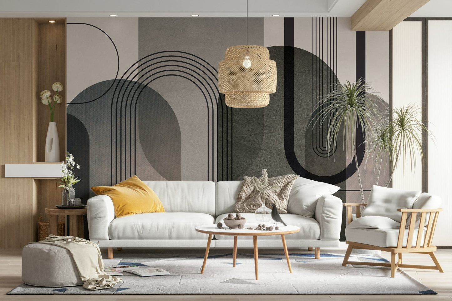 Geometric arch muted color art

