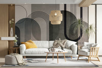 Geometric arch muted color art

