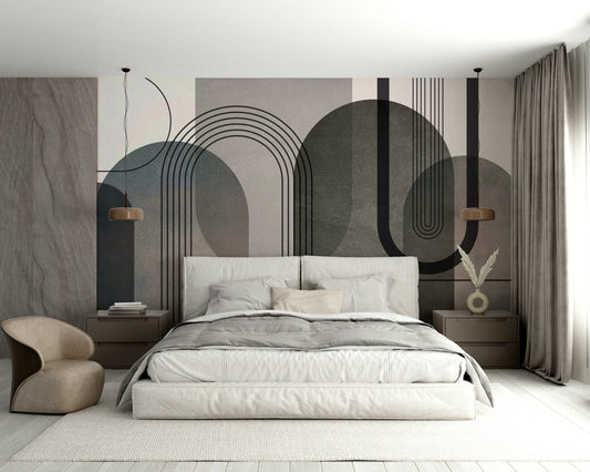 Abstract arches muted wall pattern

