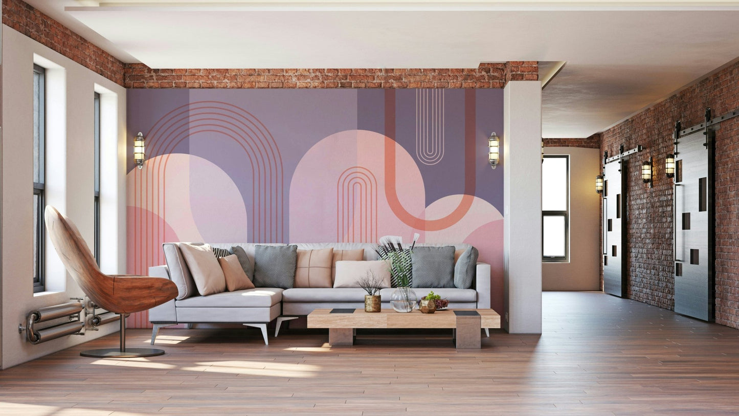 Abstract Arches in Pink and Purple