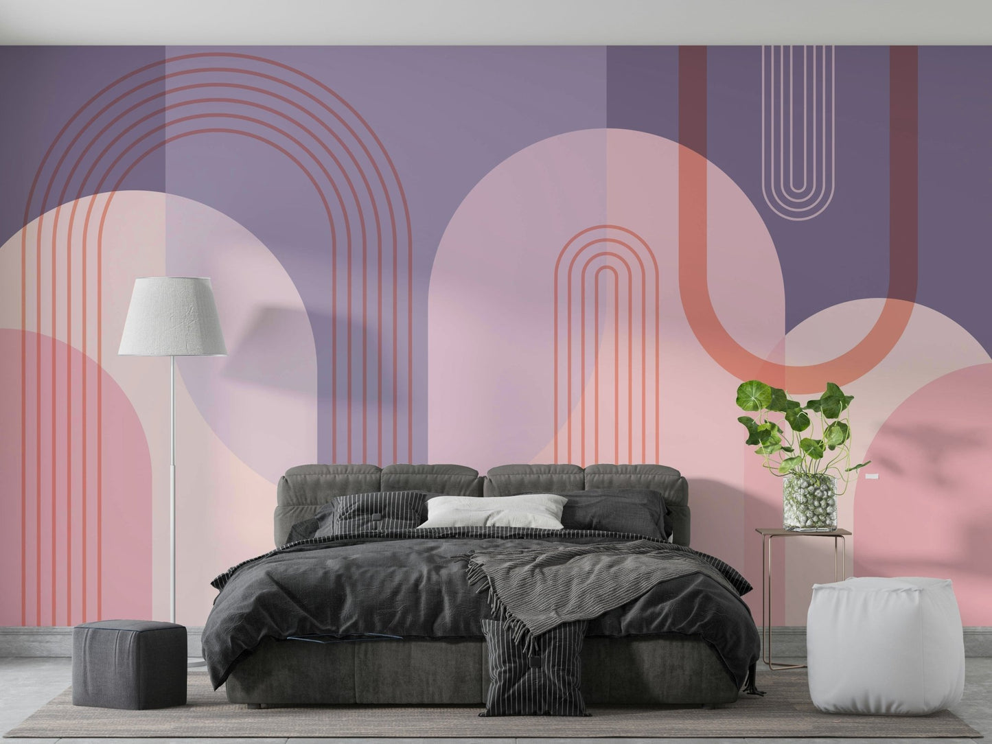 Abstract Arches in Pink and Purple