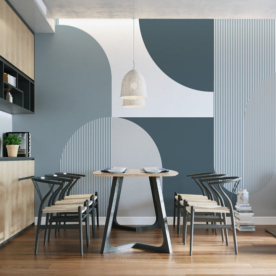 Abstract Arctic mosaic wallpaper with icy tones, B850