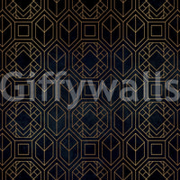 Charcoal abstract Art Deco mural for wall transformation

